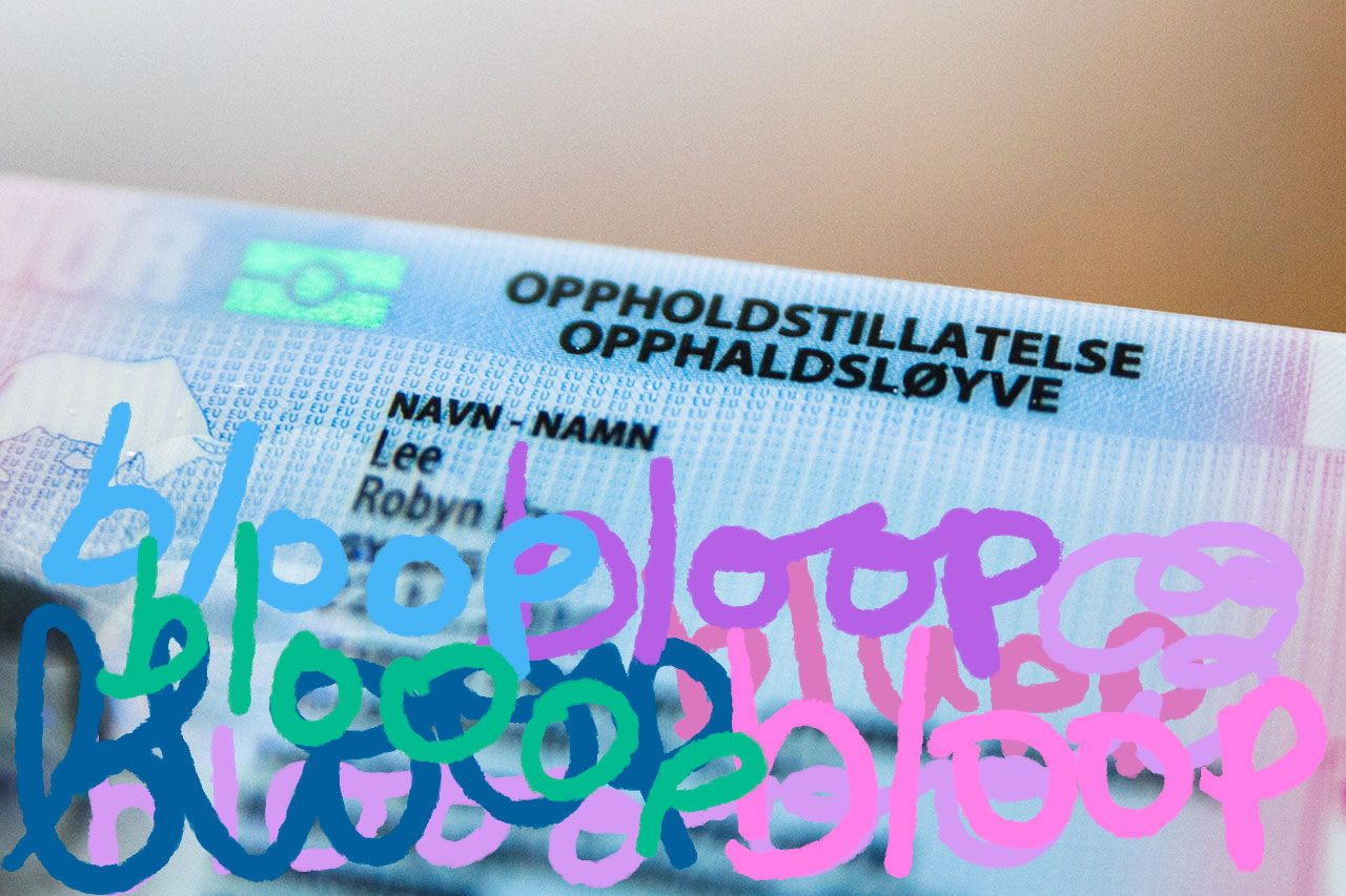 Norwegian residence card with extra bloops